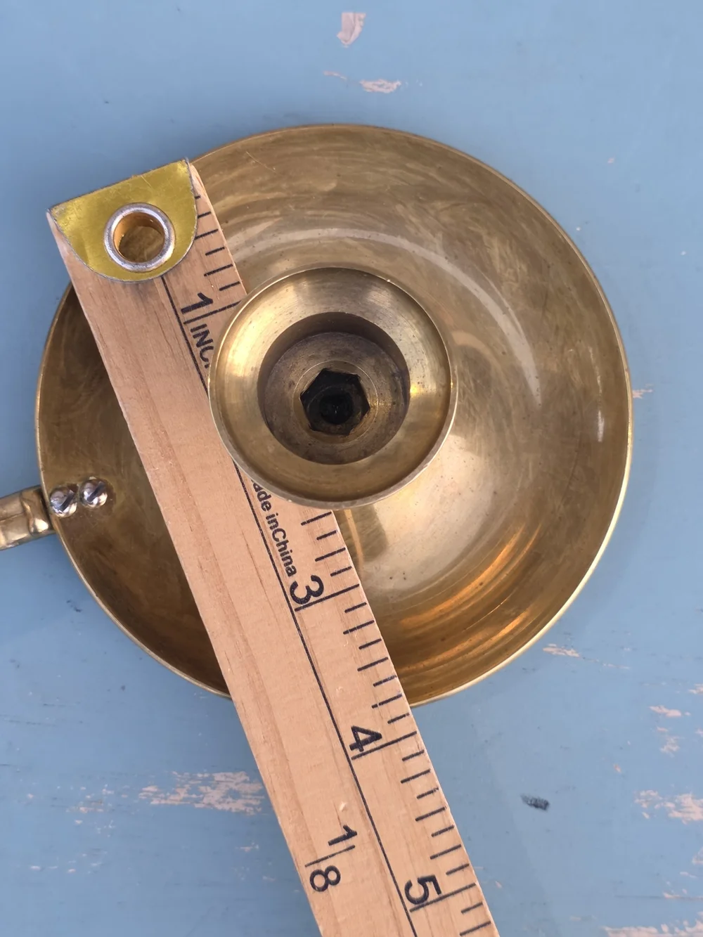 Vintage Brass Chamberstick Candle Holders Pair Finger Loop
